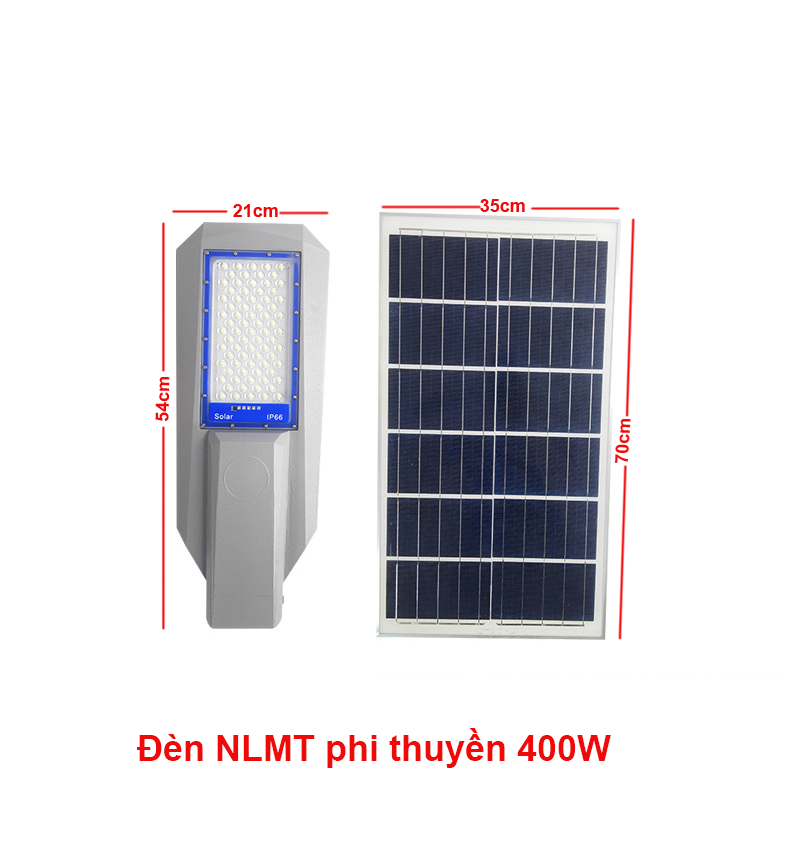 Đèn năng lượng mặt trời phi thuyền 400W, Vỏ nhôm nguyên khối ,Tấm pin rời , Ánh sáng trắng.