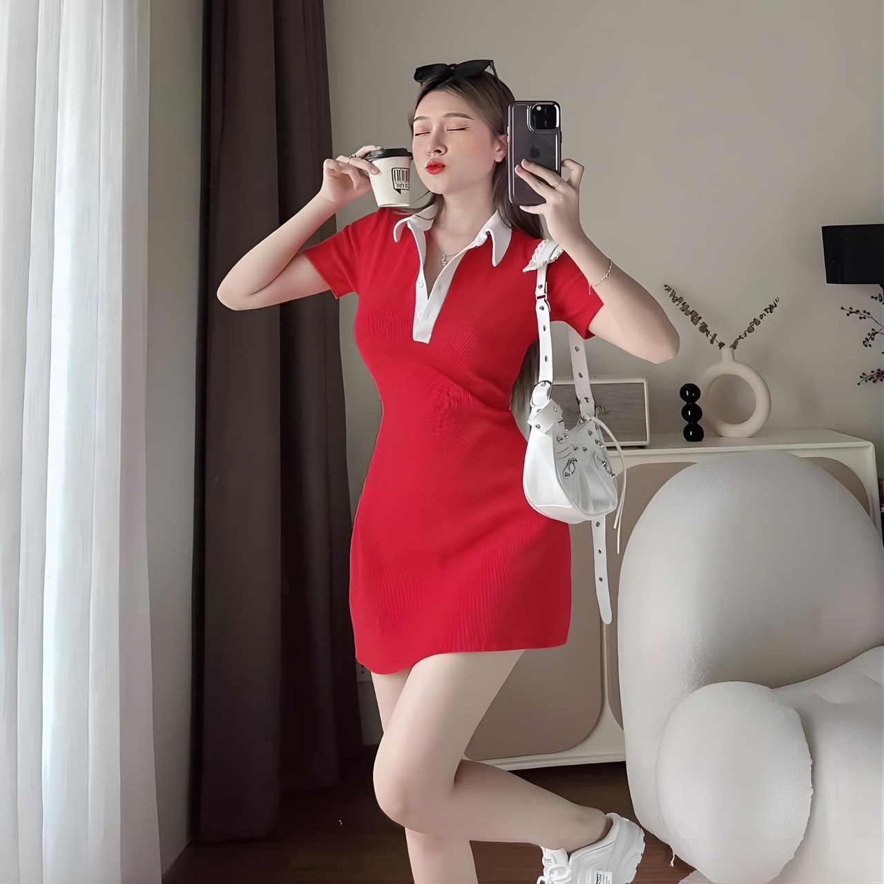 ĐẦM ÔM BODY CỔ SƠ MI PHỐI VIỀN THIẾT KẾ TINH TẾ TRẺ TRUNG SIÊU ĐẸP SIÊU DỄ THƯƠNG