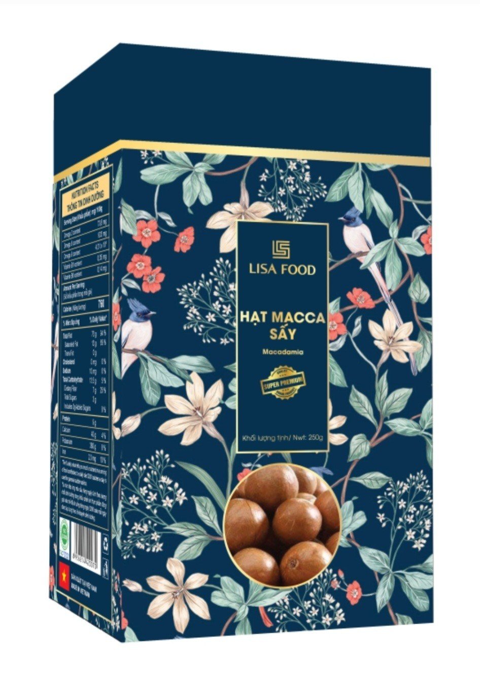 Lisa Food - Hạt Mắc ca ( Macadamia) - Super Premium - Hộp 250Gr