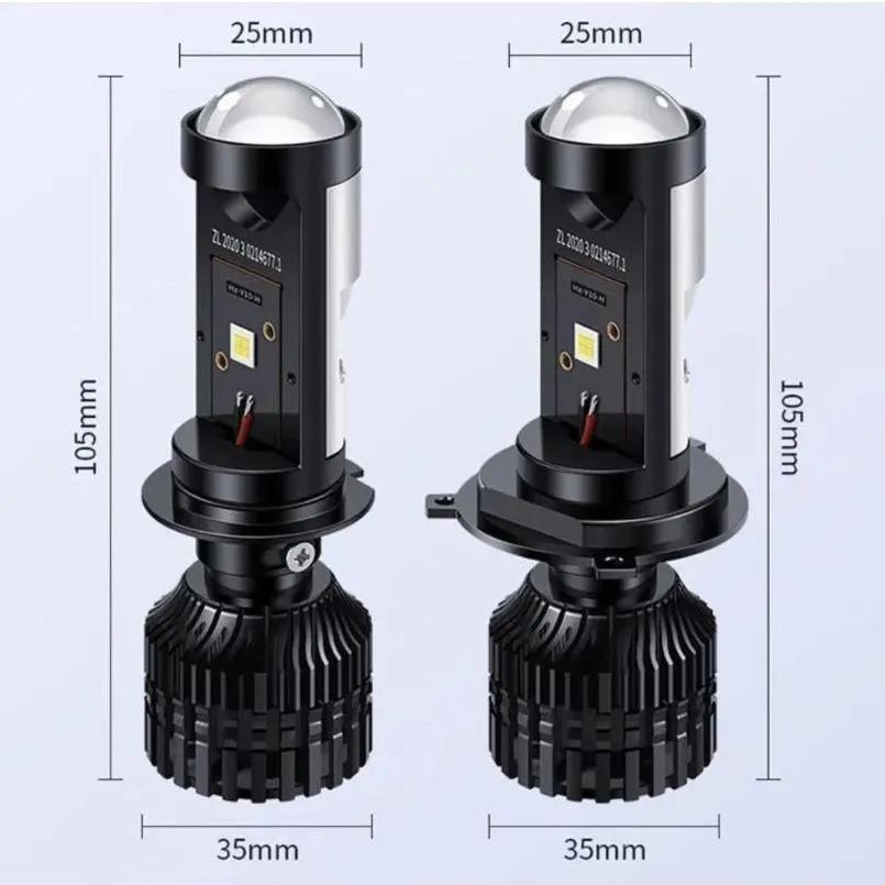 Bóng đèn led Bi cầu led Mini chân H4, H7, H11  Y10 Bản Nâng Cấp Hiệu Suất Cắt Sáng Chống Chói