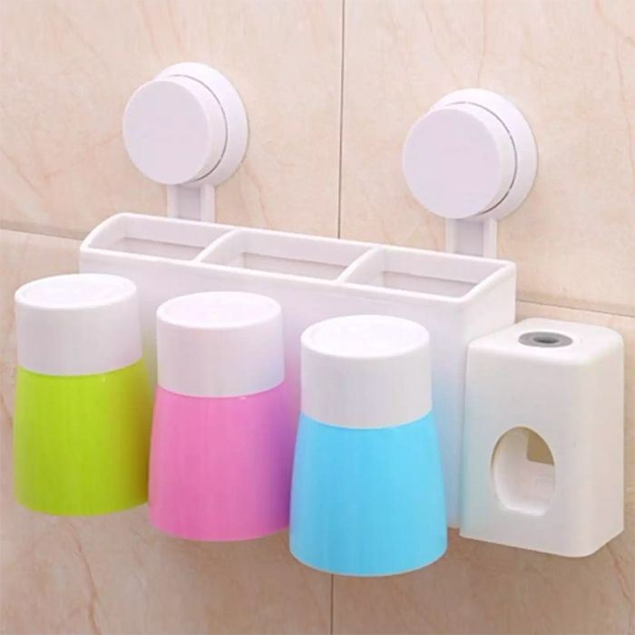 Bộ Nhả Kem Đánh Răng Tự Động Và Giá Đỡ Cốc