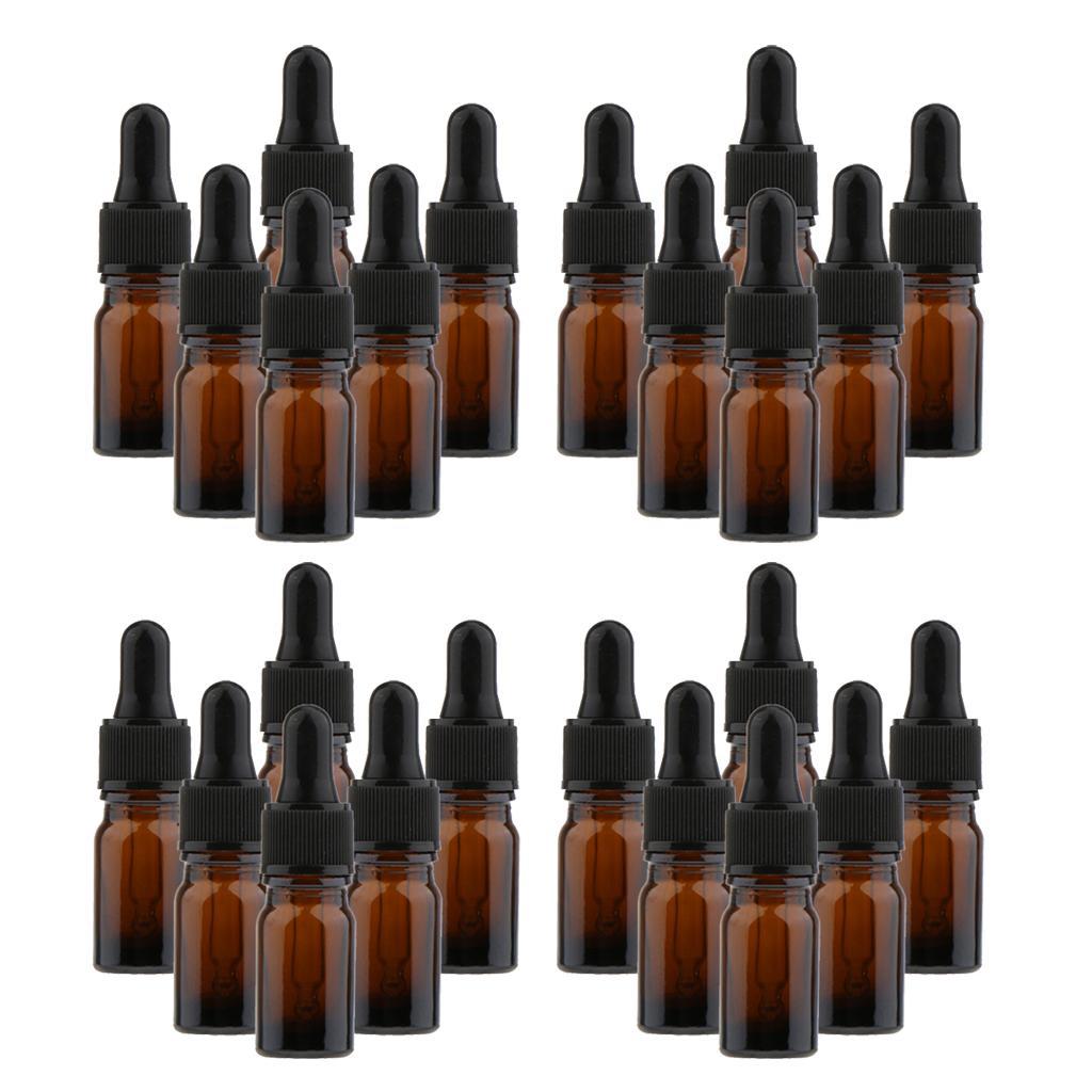 24x Glass Refill Eye Dropper Bottles Essential Oil Perfume Pipette Vials