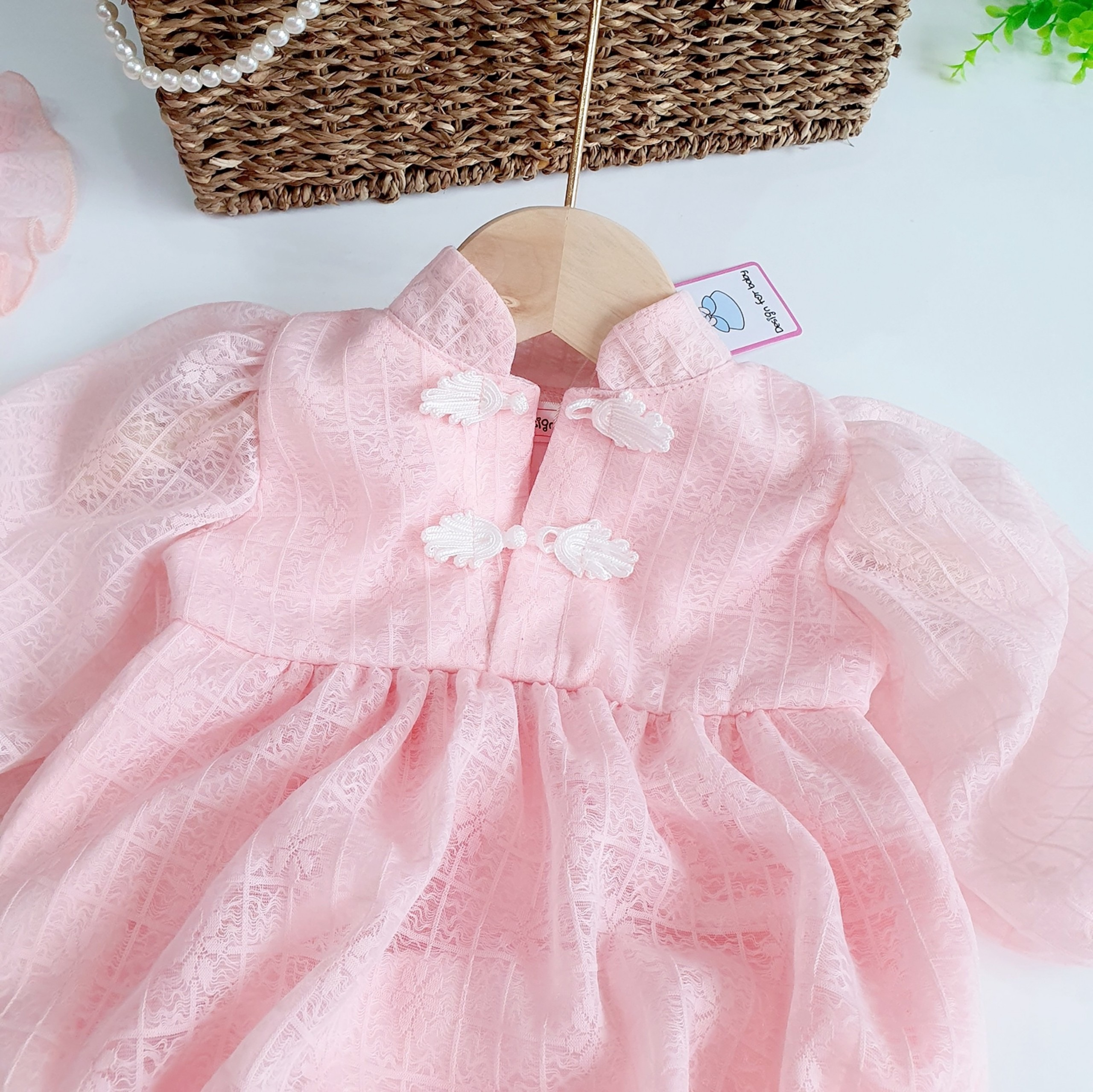 Body Cổ Tàu Bé Gái 3 Đến 12kg Chất Ren Nhật Dập Hoa Nổi CAO CẤP