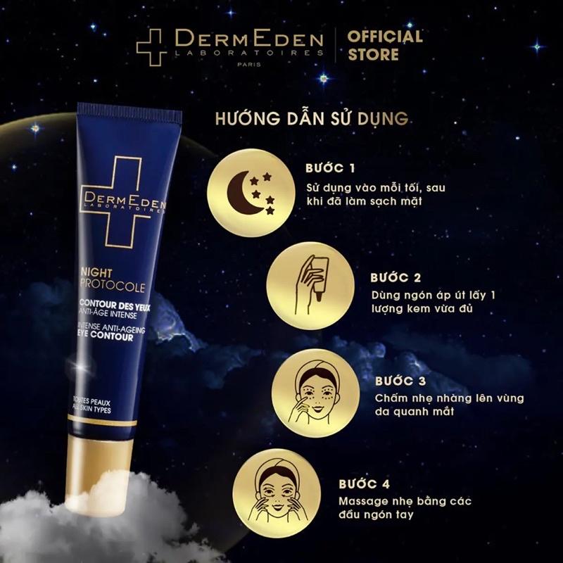 Kem mắt DERMEDEN làm mờ quầng thâm nếp nhăn bọng mắt tàn nhang Eye Contour Retinol 1% + Niacinamide 5% 15ml