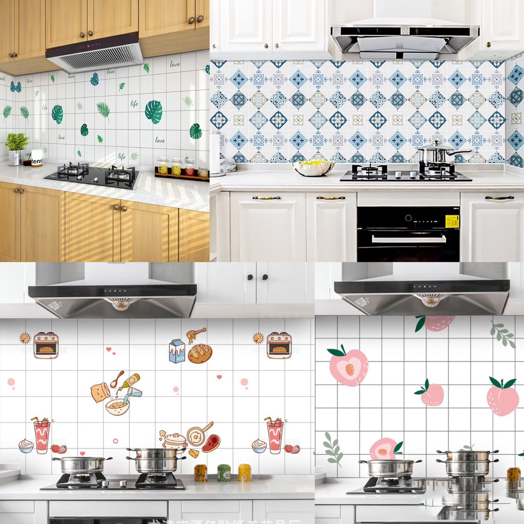 Giấy dán tường nhà bếp khổ 60cm tráng nhôm cánh nhiệt mẫu hoạt hình, trái cây siêu đẹp D224