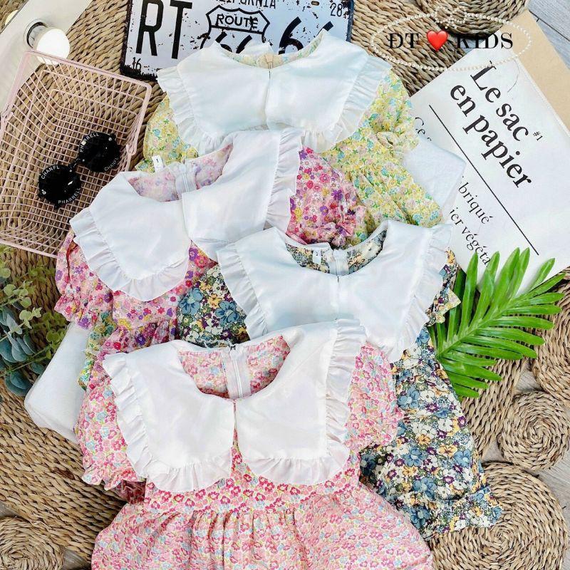 VÁY HOA NHÍ tiểu thư cho bé gái chất thô lụa siêu mát