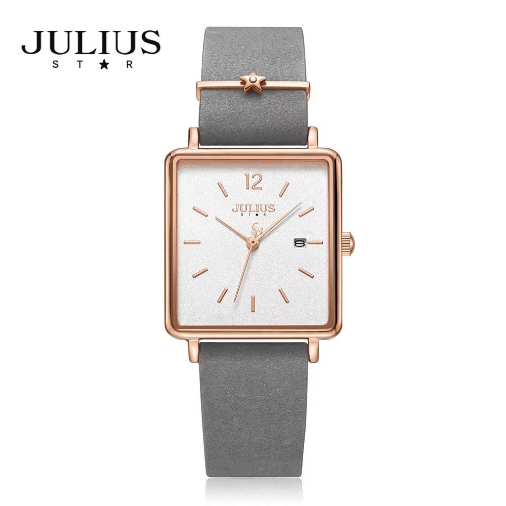 Đồng hồ nữ Julius Star JS-048 dây da mặt vuông