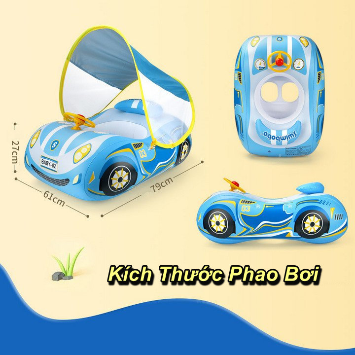 Phao Bơi Cho Bé Sports Car Cover Có Mái Che Chống Nắng UPF 50+ - Home and Garden