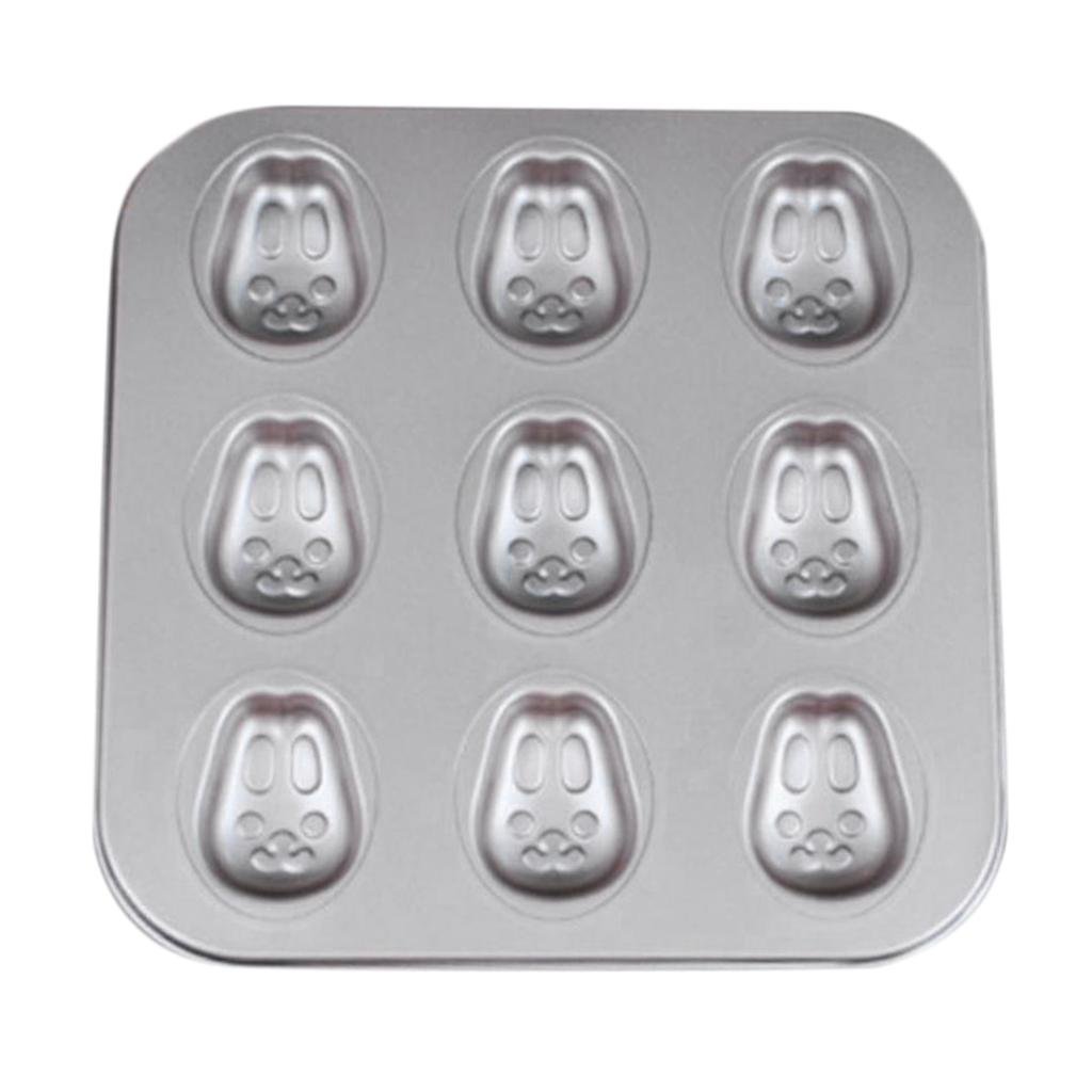 Mold Cake Pan Cupcake Cake Muffin Bakeware for Oven Baking 9 Holes-Rabbits
