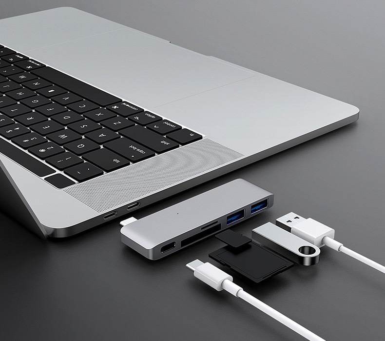 Cổng Chuyển HYPERDRIVE USB TYPE-C 5-IN-1 HUB WITH PASS THROUGH CHARGING FOR 2016 MACBOOK PRO &amp; 12″ MACBOOK, SURFACE - HD21B - HÀNG CHÍNH HÃNG