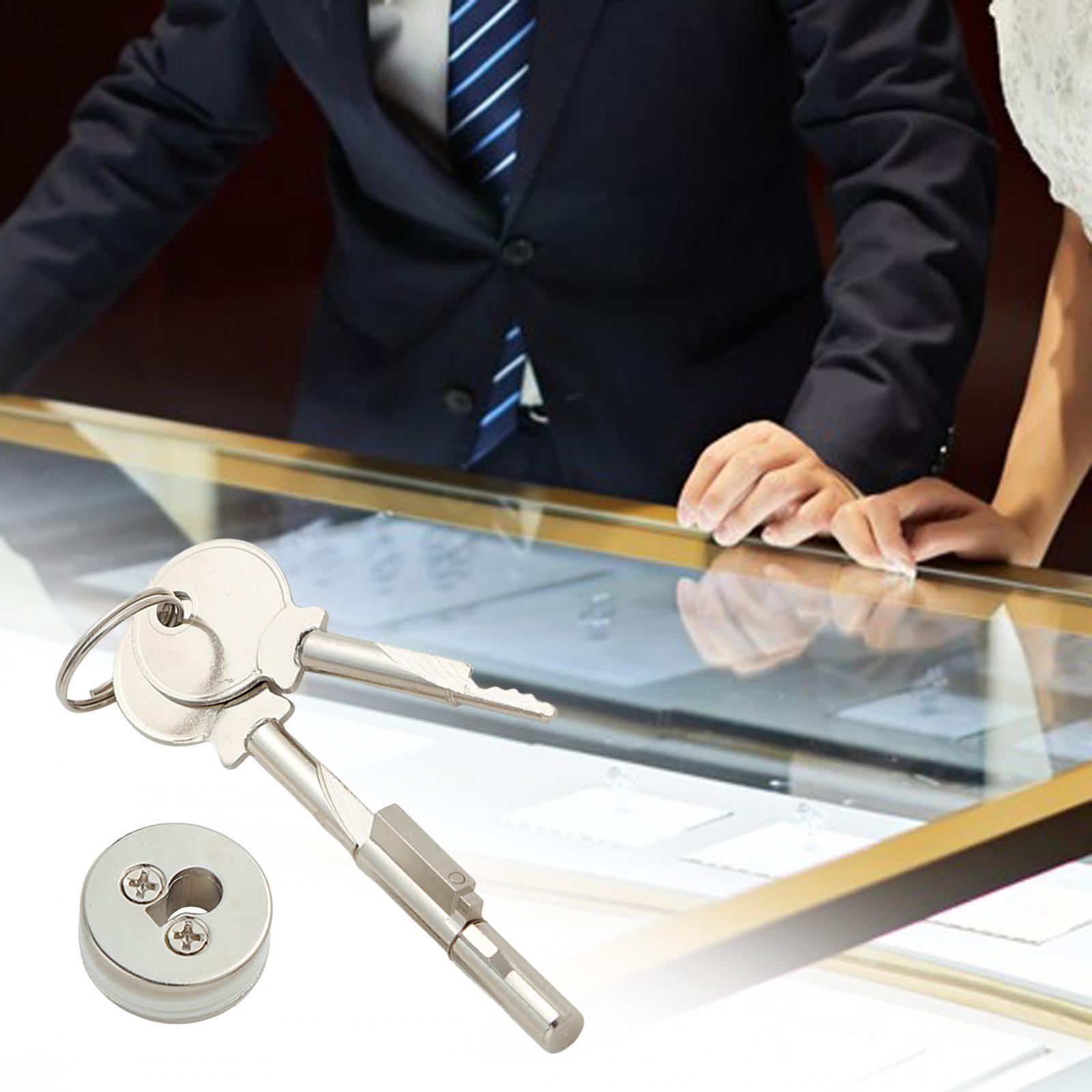 Display Cabinet Lock Easy to Install Universal Sliding Door Lock Counter Lock for Dresser Lock Refrigerator Lock Mailbox Lock