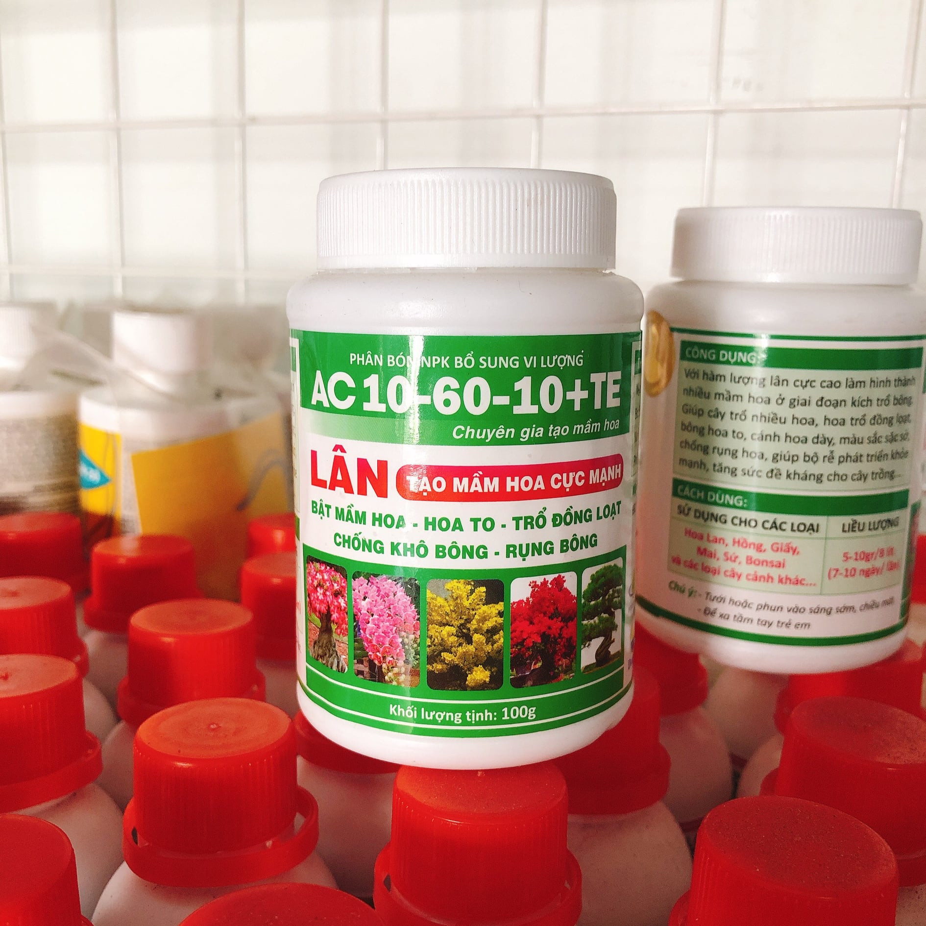 Phân Bón NPK Bổ Sung Vi Lượng AC 10-60-10+TE - Chuyên Gia Tạo Mầm Hoa - 100g