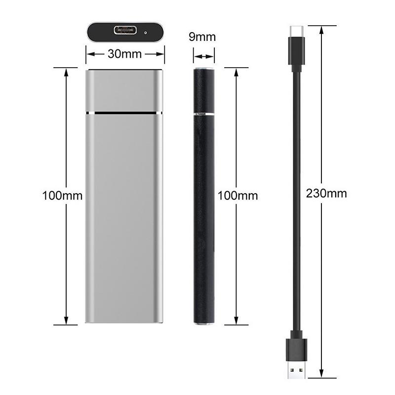 1 Cái Ổ cứng thể rắn di động M.2SSD TYPE-C Ổ cứng thể rắn gắn ngoài di động Màu sắc: như hình