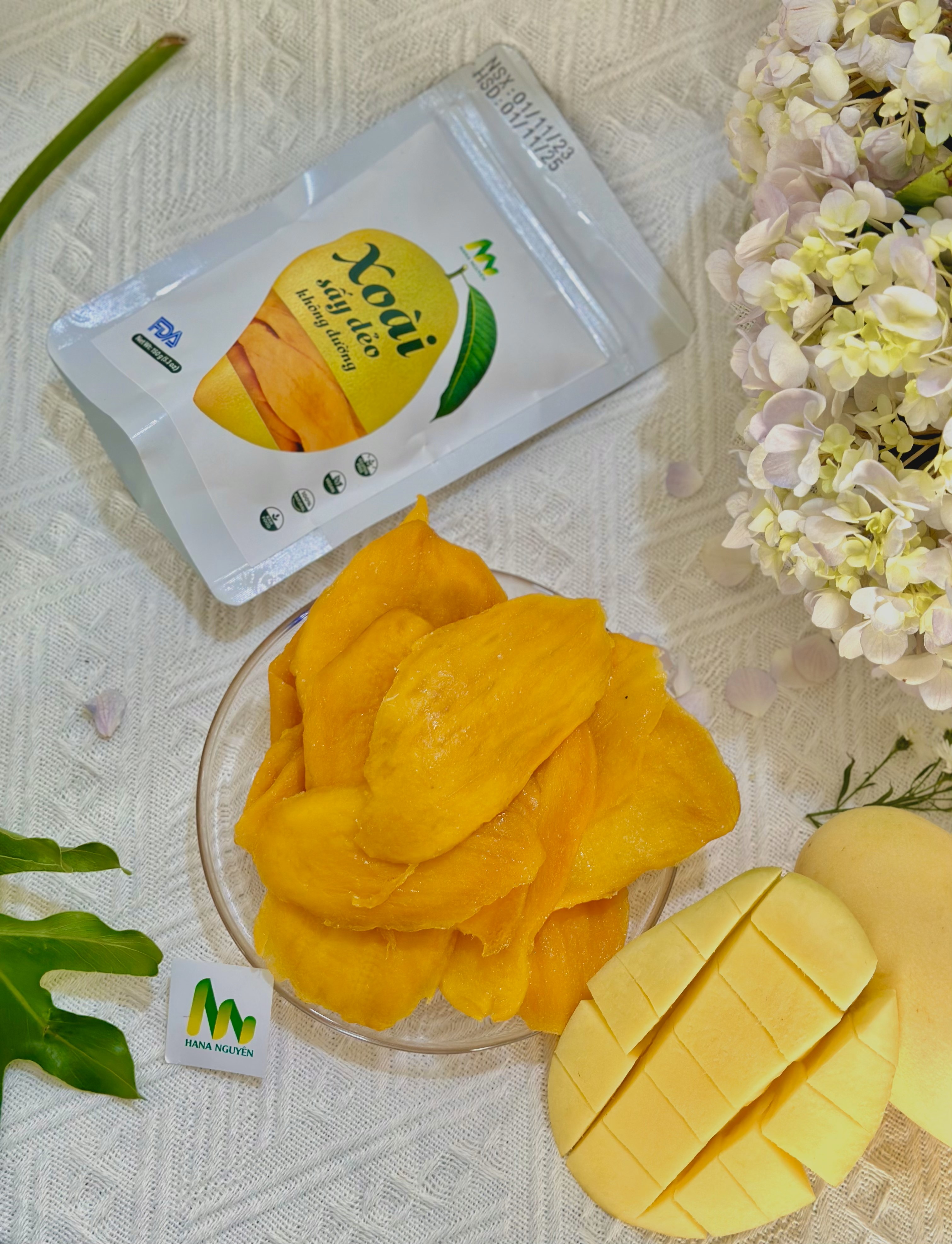 Xoài sấy dẻo HANA NGUYÊN, vị chua ngọt tự nhiên, 150g