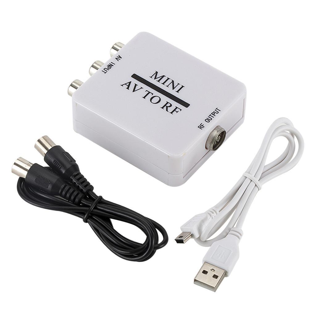Portable 2 Pcs AV to RF Converter Box TV Station-selector 67.25Mhz 61.25Mhz