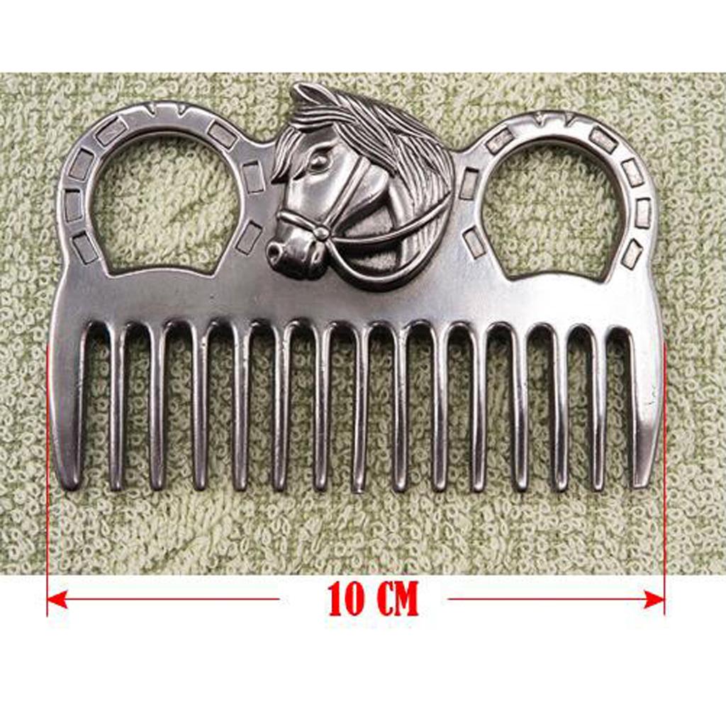 Stainless Steel Polished Horse Pony Grooming Comb Tool Currycomb Accessory