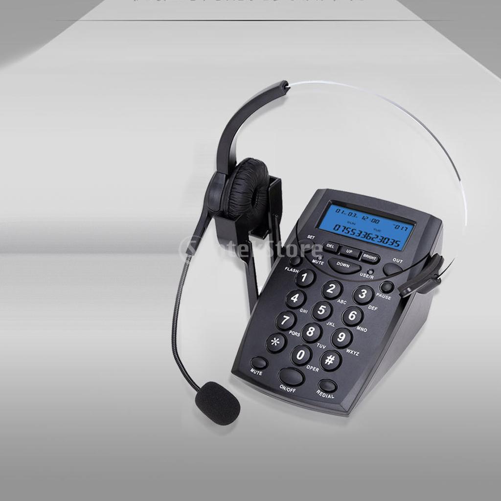 Call Center Telephone Headset w/ Noise Cancelling Microphone For Desk Office