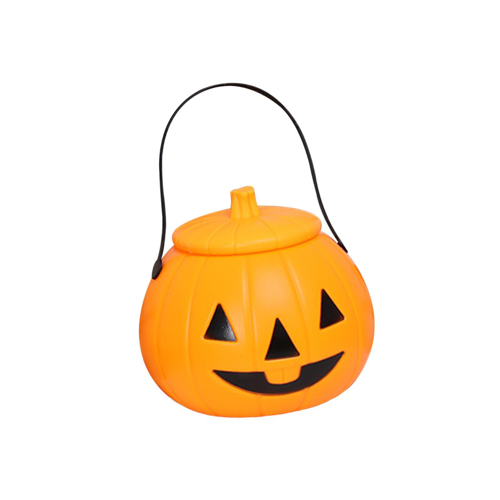 Halloween Pumpkin Bucket Harvest Fall Decor Gift Box Jar Candy Bucket Holder