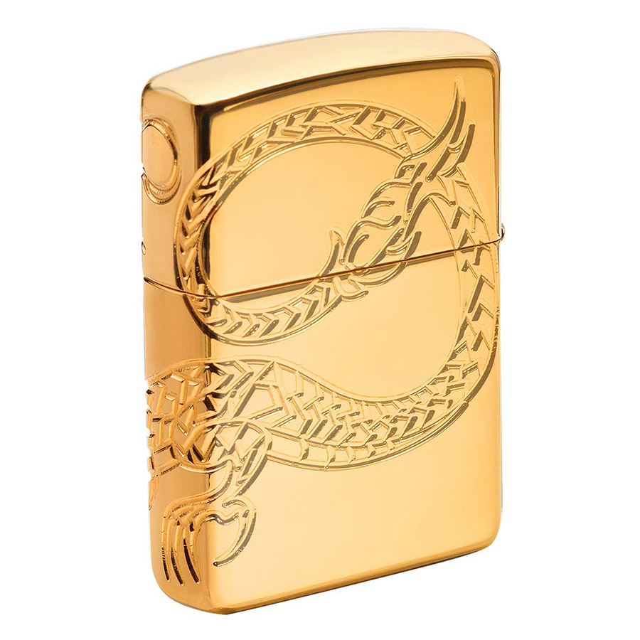 Bật Lửa Zippo 29265 - Bật Lửa Zippo Armor Red Eyed Dragon 360 Degree Engraving Gold Plate