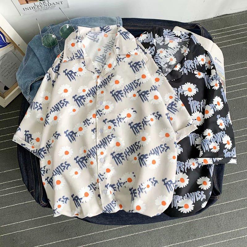 Áo Sơ Mi Nam Ngắn Tay In Họa Tiết Thời Trang