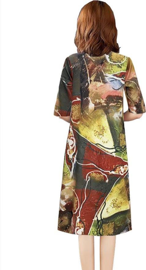 Đầm Suông Thiết Kế Silk Lụa Kiểu Đầm Suông In Nhiều Họa Tiết GOTI 3236D