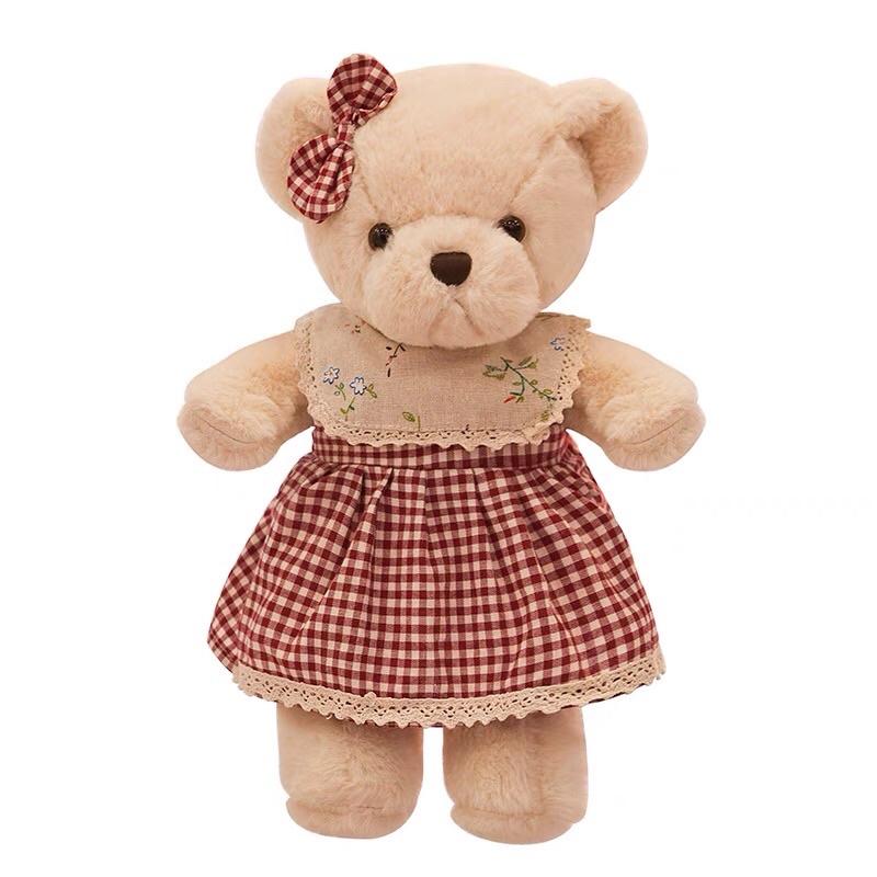 Gấu bông Teddy cặp caro cao cấp 40cm