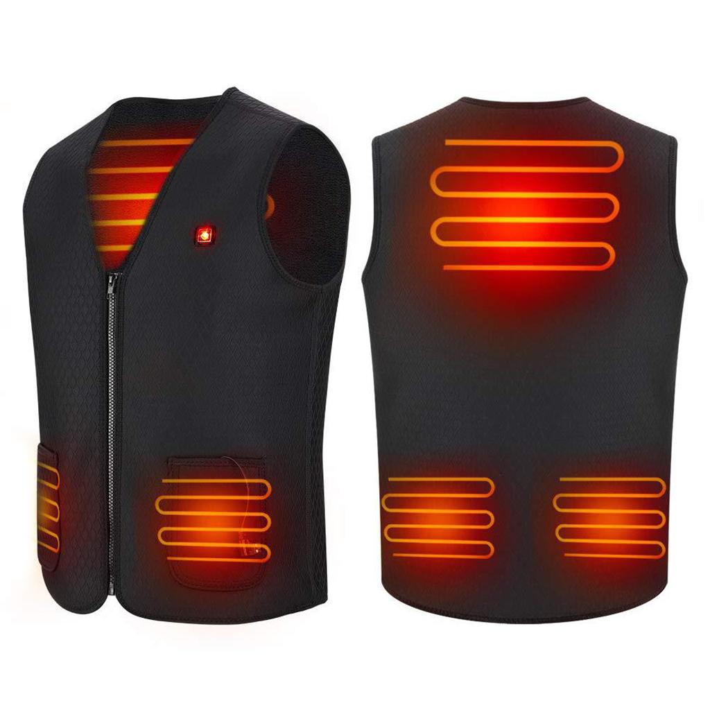 Unisex Outdoor USB Infrared Heating Vest Jacket Electric Heated Warm Jacket