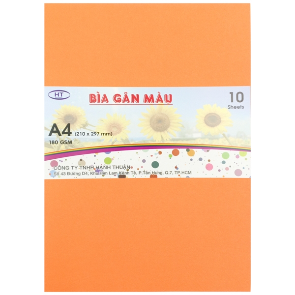 Bìa Gân A4 HT 180gsm - Cam Đậm