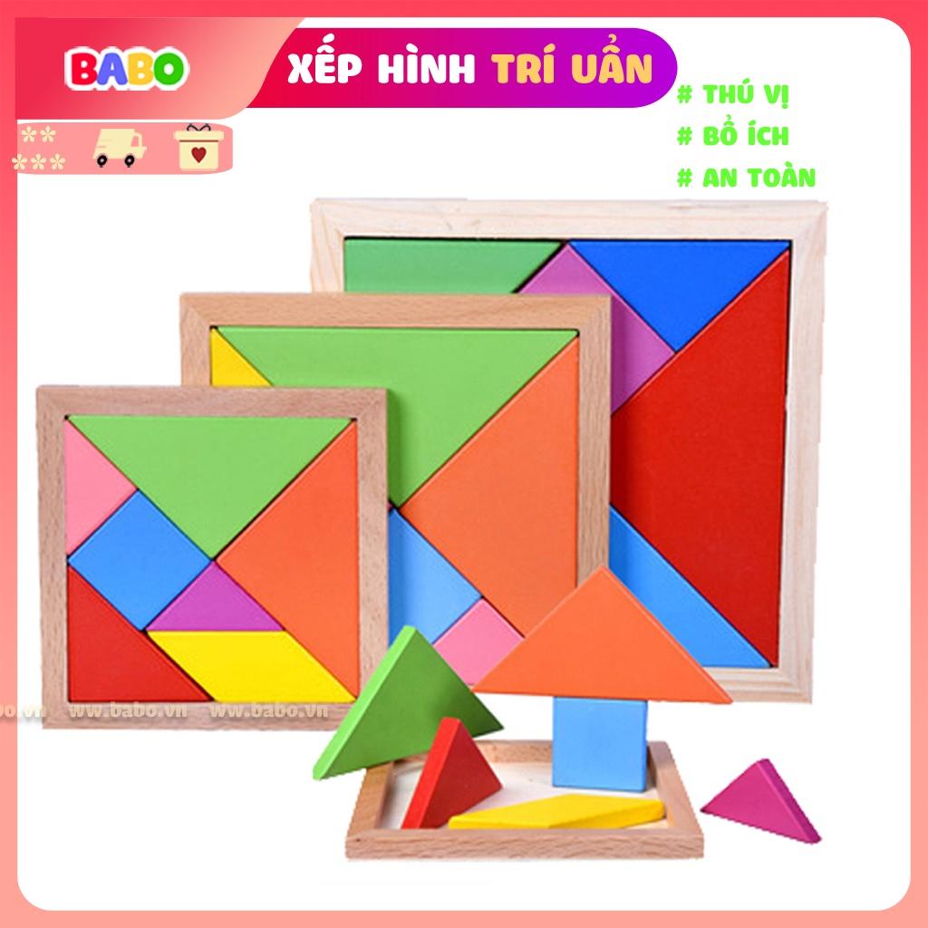 Bộ Xếp Hình Trí Uẩn TANGRAM Babo Đồ Chơi Thông Minh Bằng Gỗ Cho Bé