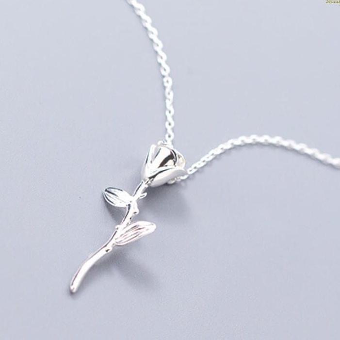 Dây chuyền bạc liền mặt hoa hồng YN JEWELRY SL