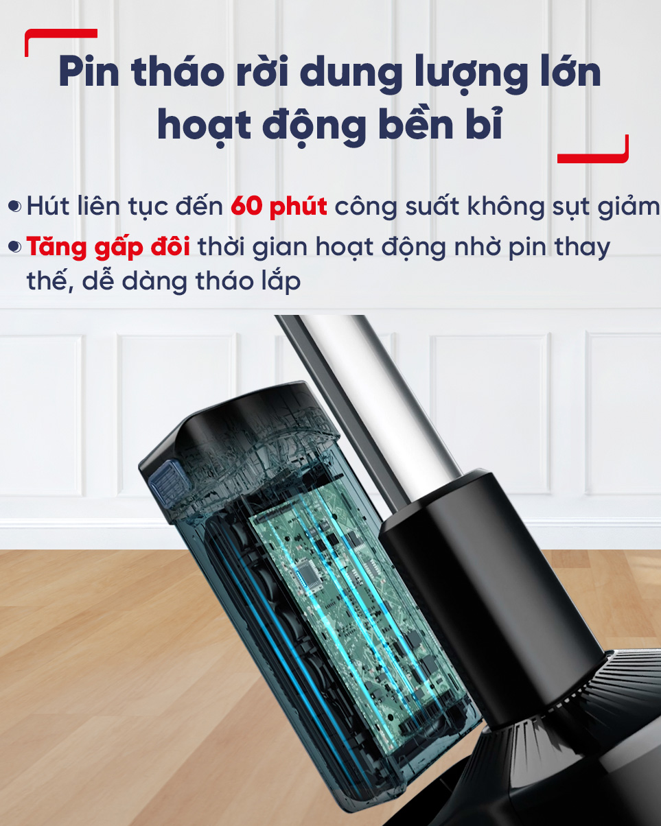 [MỚI RA MẮT] Máy hút bụi &amp; lau sàn không dây Tefal X-Combo GF3039KO - Hàng chính hãng