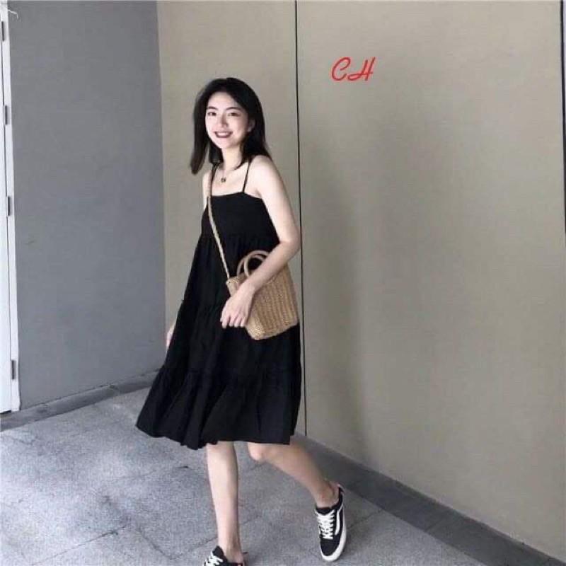 Váy 2 dây 3 tầng form thụng COL588