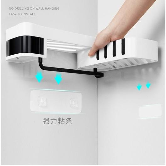 Giá đỡ để đồ nhà tắm dán tường cao cấp xoay góc giá treo tường bằng nhựa