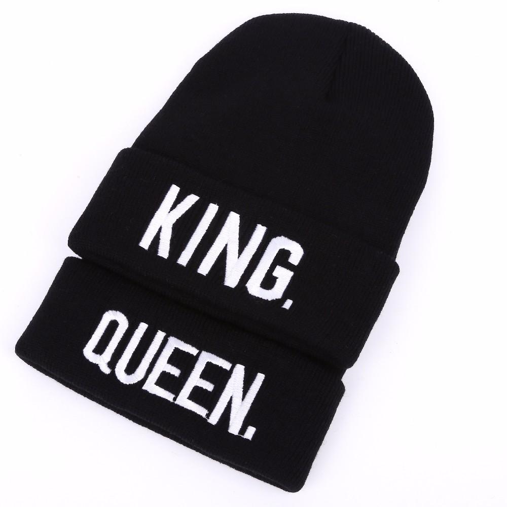 Mũ Len Thêu Chữ King / Queen Cho Cặp Đôi