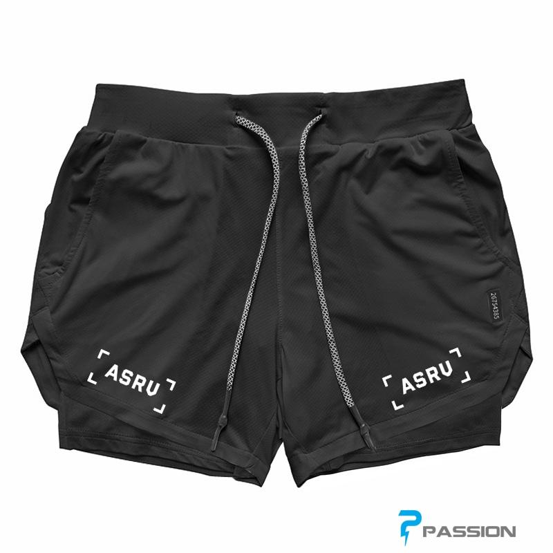 Quần short tập gym nam 2 lớp ASRV Z200