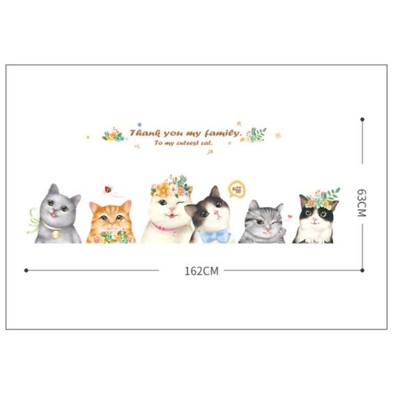 Decal trang trí tường - Những chú mèo dễ thương