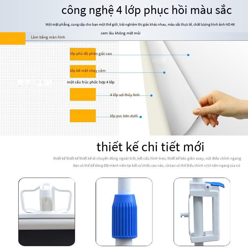 Đảm bảo chất lượng 100 inch 4:3 khung di động màn hình sợi dọc dệt kim nhựa màu trắng màn hình chiếu tam giác khung màn hình vải