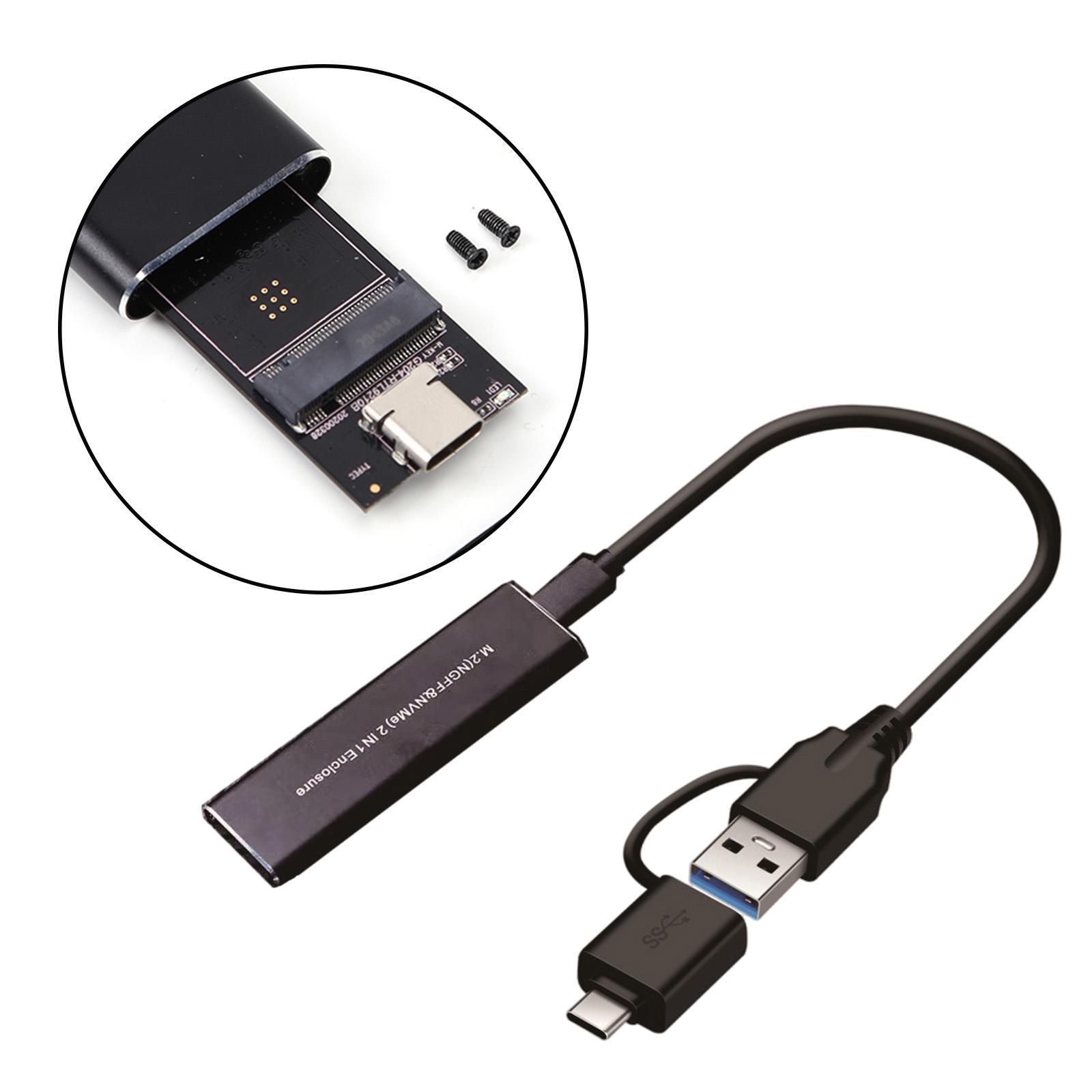 M.2 NVME SSD SATA Enclosure Adapter USB C Case Dual Protocol