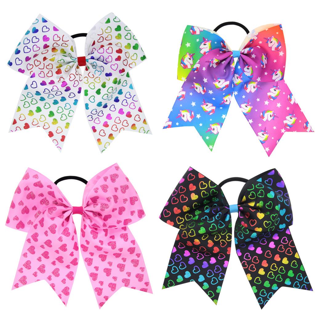 8 Inch Large Colorful Bow Hairpin Girls Bows With Rope Hair Bows U Pick