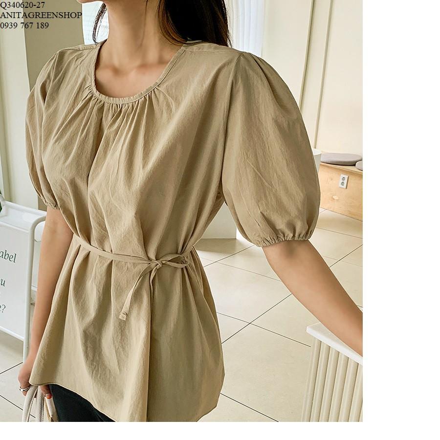 Q340620 ÁO KIỂU KÈM THẮT EO