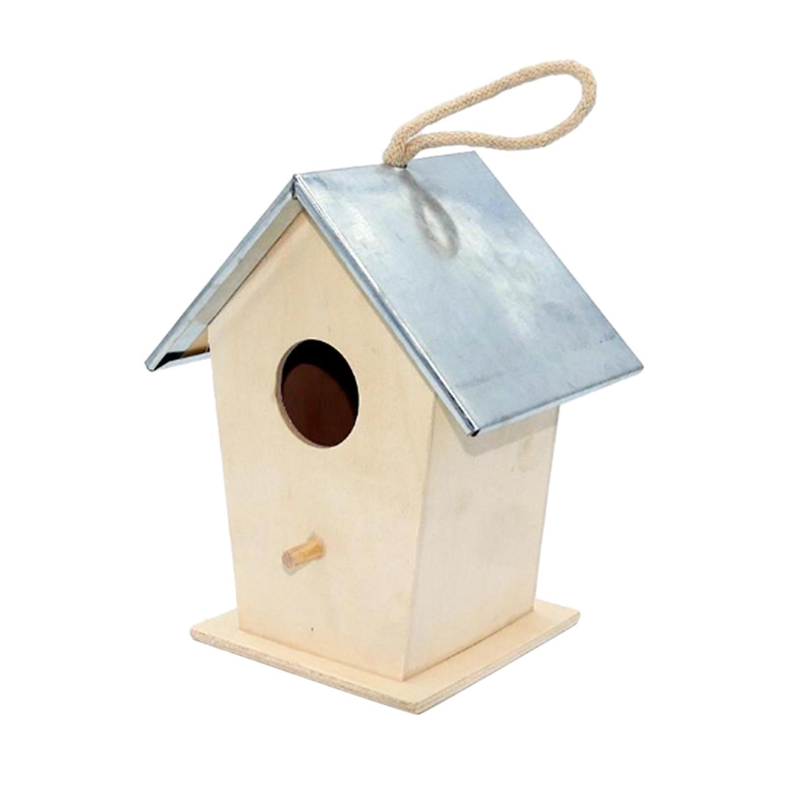 Bird House for Outside/Indoors/Hanging Wooden Mini Birdhouse Garden Terrace