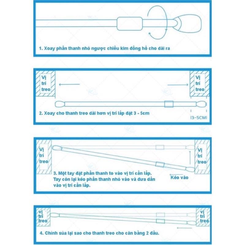 Thanh Treo Rèm Cửa Không Cần Khoan Tiện Dụng Nhiều Size Lựa Chọn