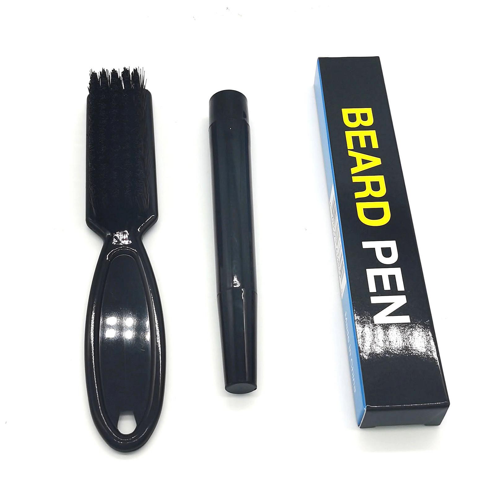 2xEyebrows Beard Pen Filler Beard Brush for Men Sweat Proof Black