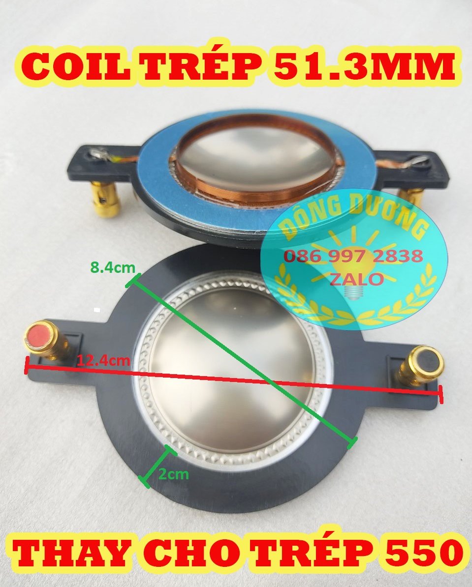 COIL LOA TREBLE 51.3 CÓ CỌC - MÀNG TITAN - DÂY ĐỒNG SỊN  - COIL LOA