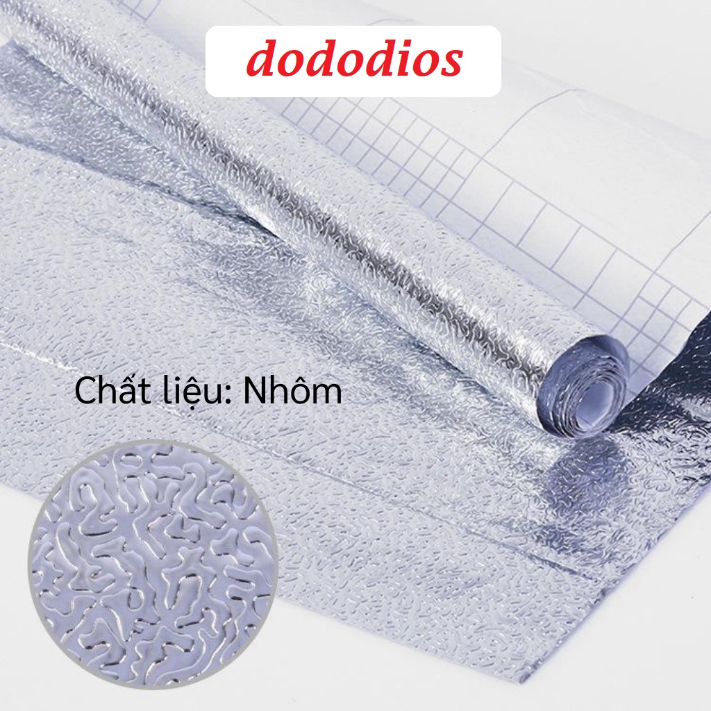 Giấy bạc dán bếp cách nhiệt dododios Cuộn decal dán tường nhà bếp chống thấm bền đẹp (1 cuộn kích thước 2mx60cm, 3mx60cm), Cuộn 3 Mét Decal Giấy Dán Bếp Tráng Nhôm Cách Nhiệt Chính Hãng dododios