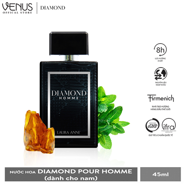 Nước hoa nam Laura Anne Diamond Homme - Black 45ml