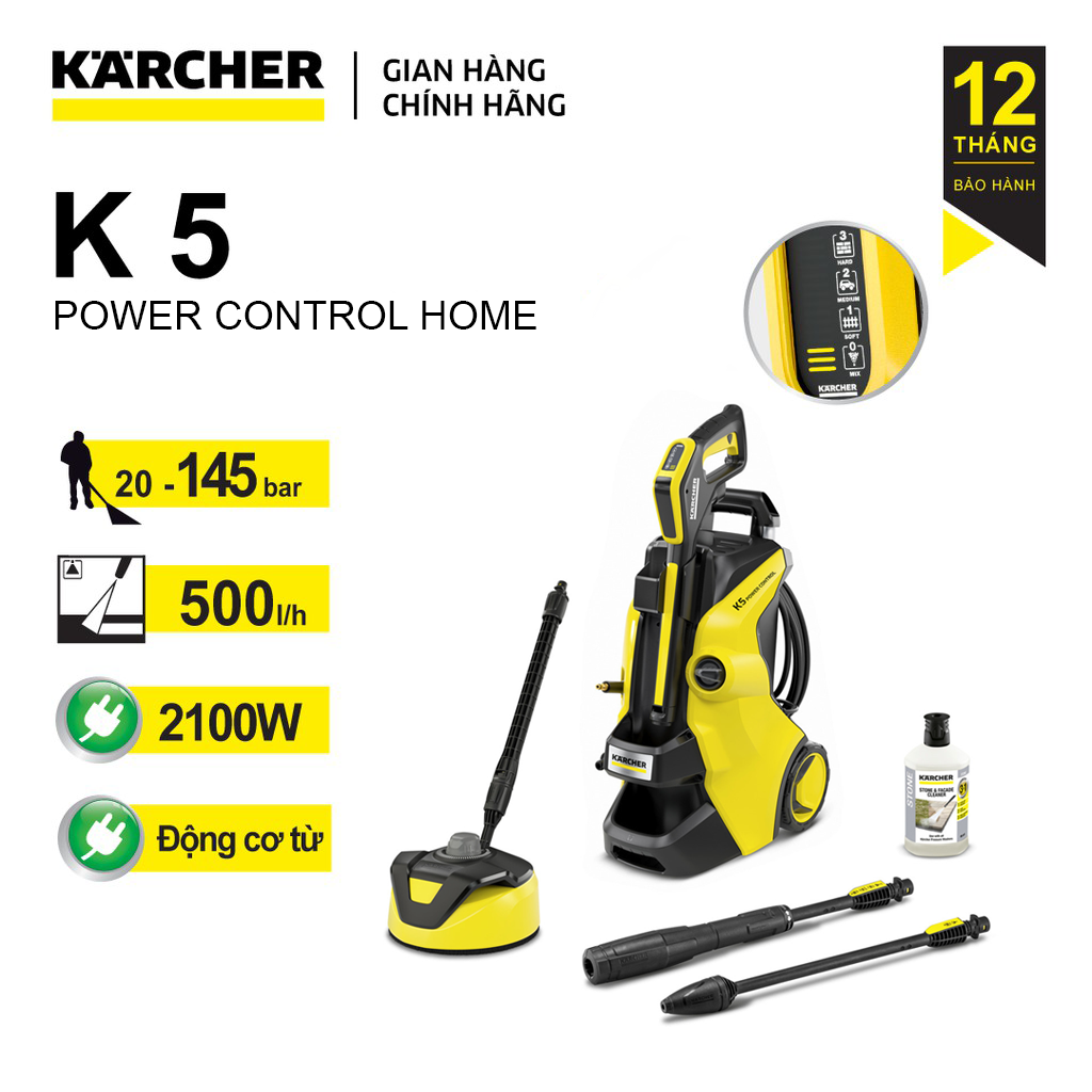 Máy xịt rửa xe cao áp Karcher K5 Power Control Home động cơ từ 2100w