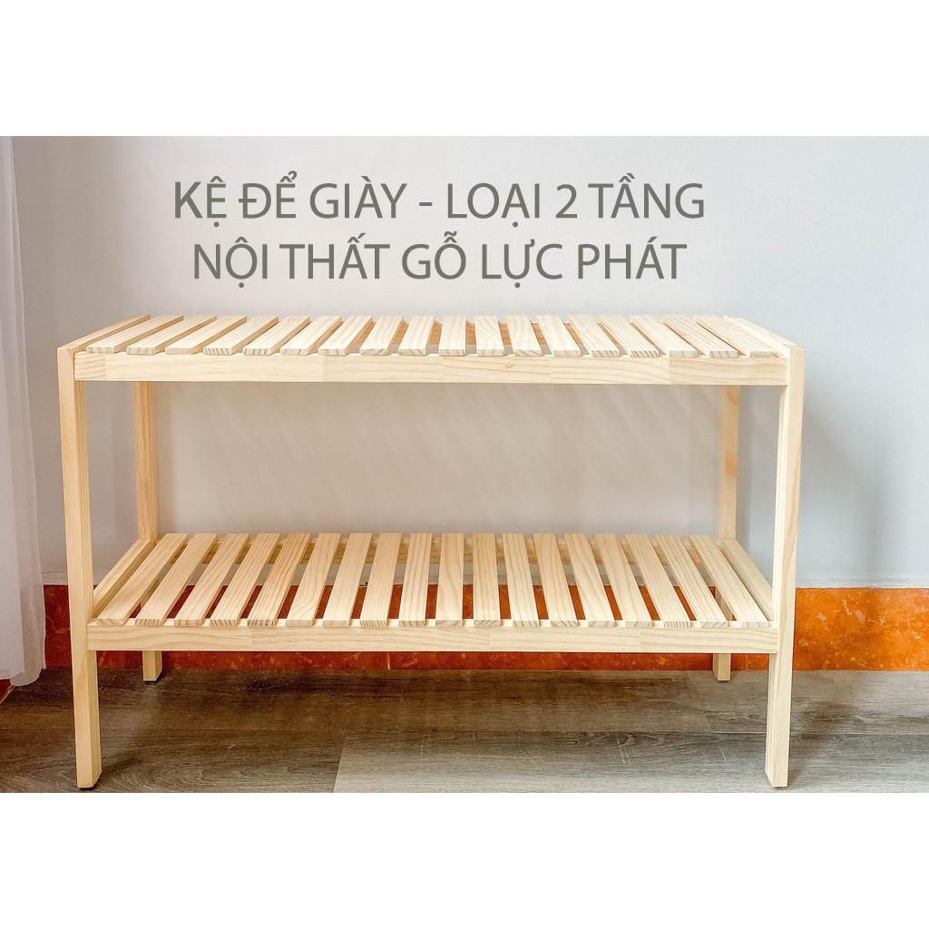 Kệ 2 tầng đa năng -80cm - gỗ thông tự nhiên