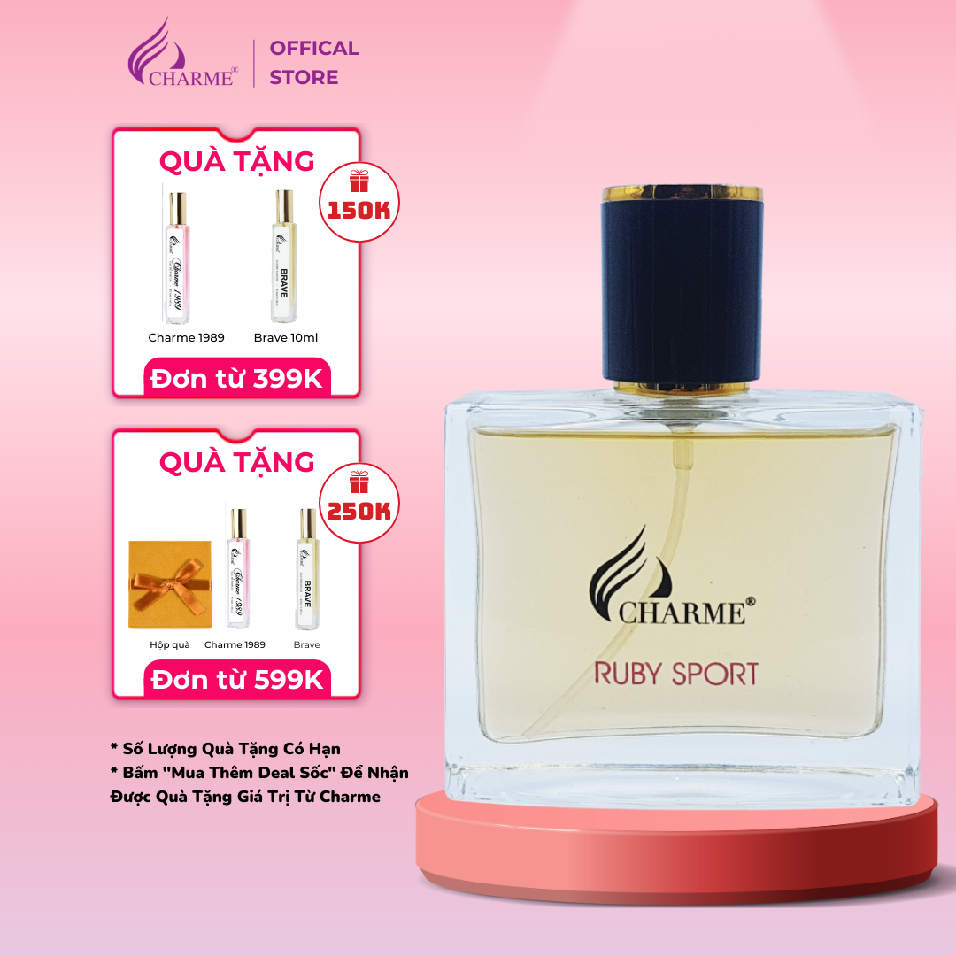 Nước hoa nam thơm lâu, Charme Ruby Sport, nam tính, năng động đầy cuốn hút, đúng chất quý ông, 50ml