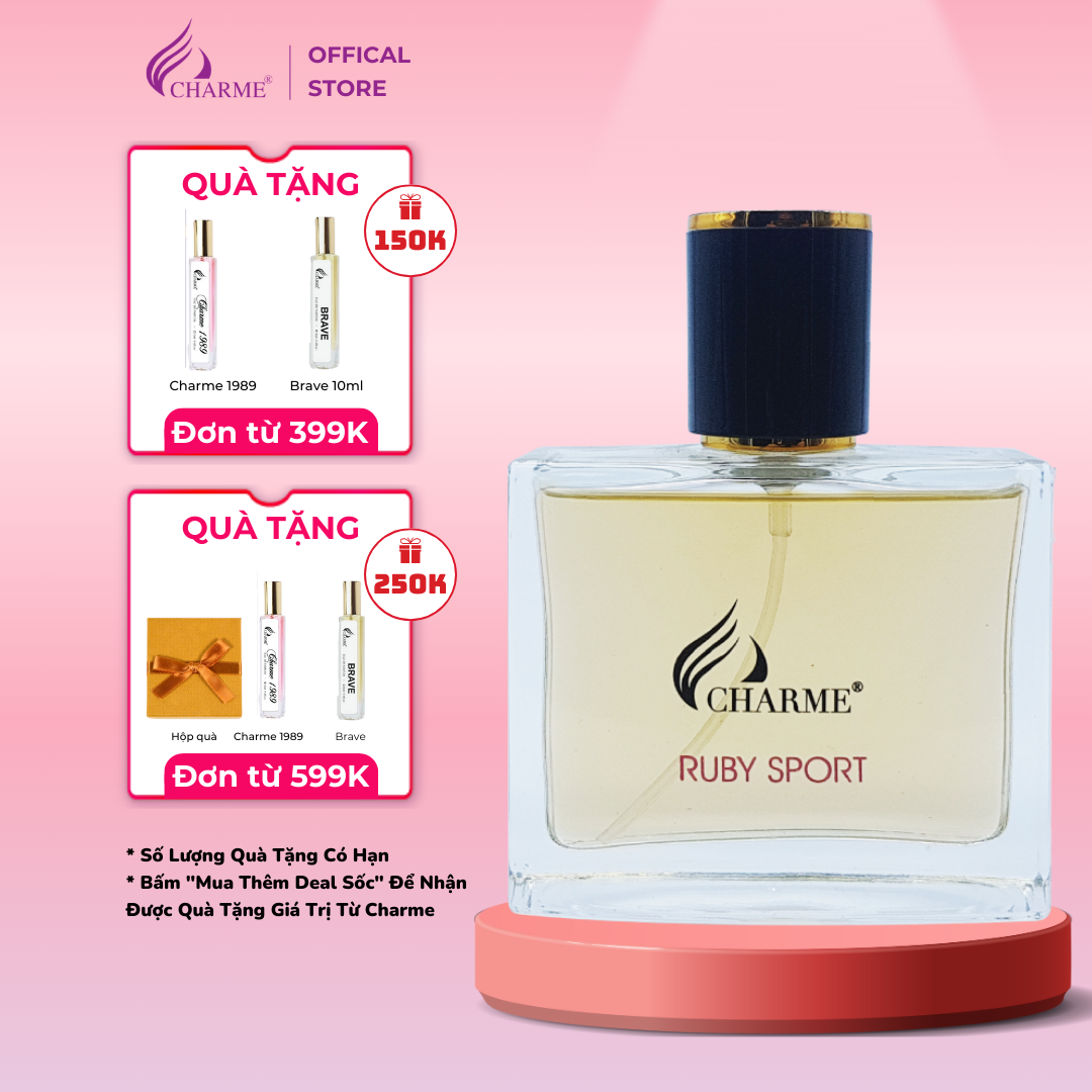 Nước hoa nam thơm lâu, Charme Ruby Sport, nam tính, năng động đầy cuốn hút, đúng chất quý ông, 50ml